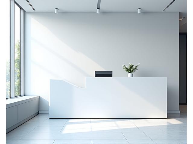 Modern, clean office interior with Prism Cleanse branding